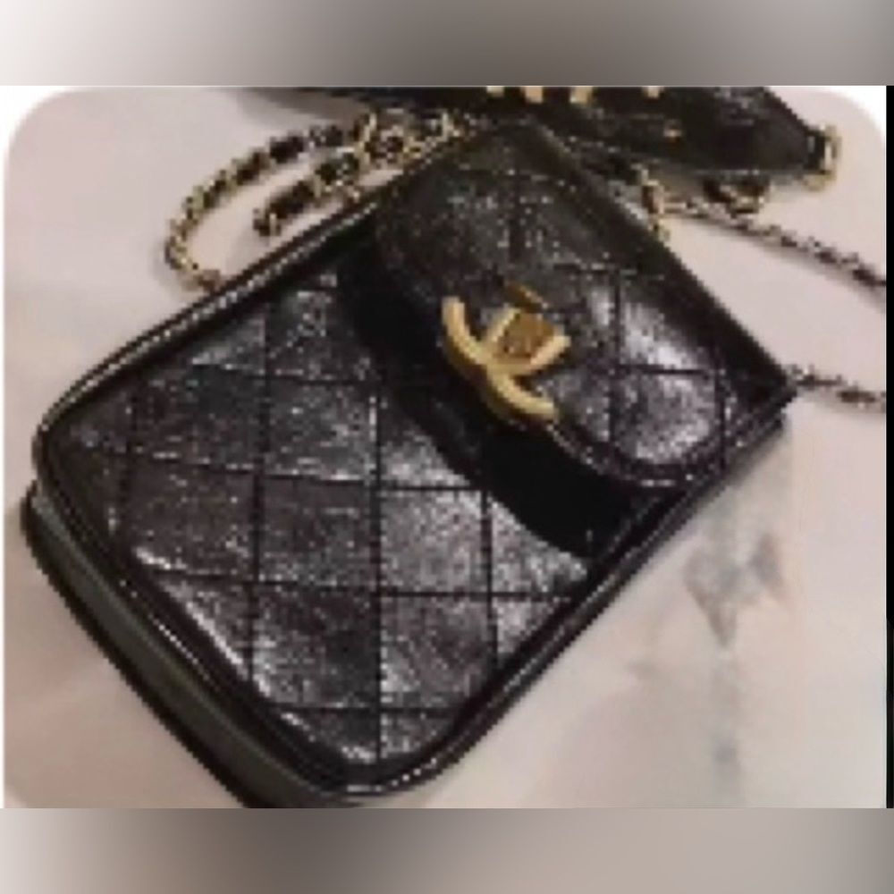TRADE ONLY!  Black C C Quilted Leather Chain Bag or Crossbody